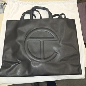 Telfar Charcoal Gray Embossed Briefcase